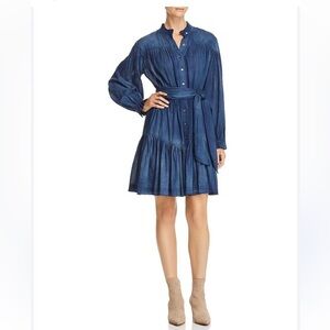 La Vie Rebecca Taylor Tissue Denim Tiered Dress Size Small *Missing Belt